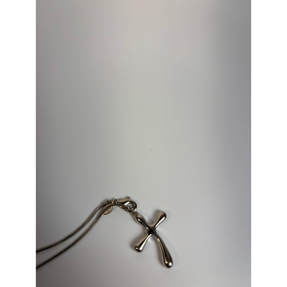Vintage Anklet Premier Designs Silver Tone Crucifix Puffy Cross Signed Y2K - Picture 5 of 5